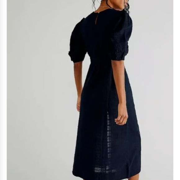 Free People Slow Pace Black Midi Dress - Picture 2 of 7